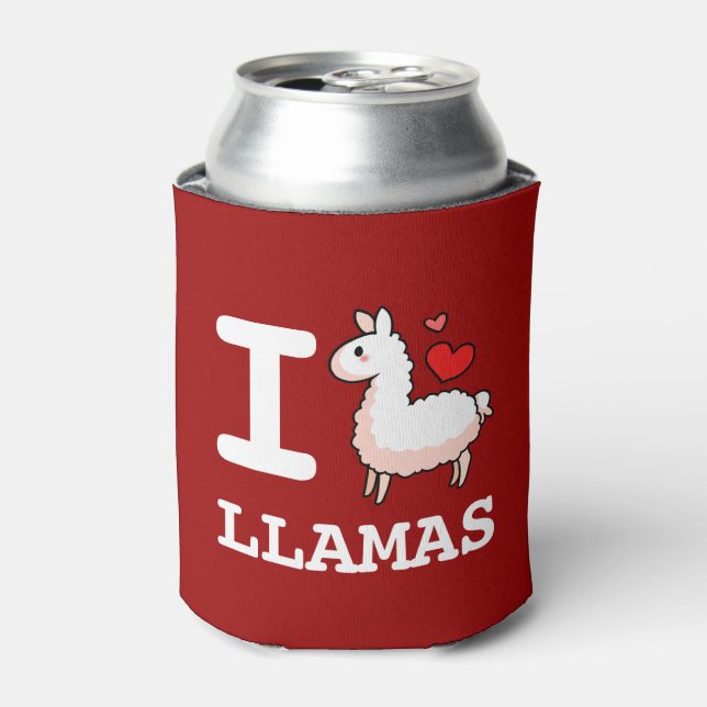 I Llama Llamas Can Cooler (Can Front)