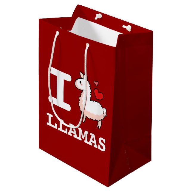 I Llama Llamas Medium Gift Bag (Front Angled)