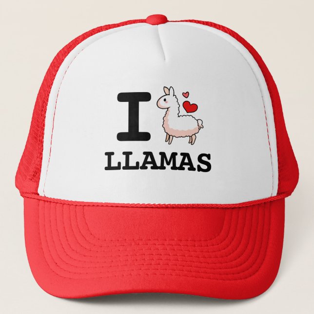 I Llama Llamas Trucker Hat (Front)