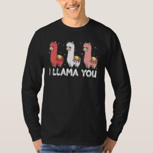 I Llama You Cute Valentines Day Alpaca Girls Boys  T-Shirt
