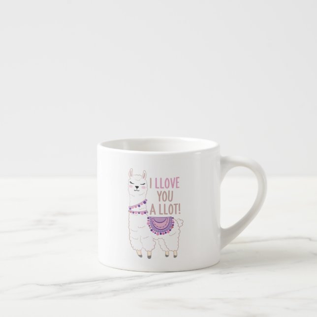 I Llove You a Llot - Funny Llama Espresso Cup (Right)