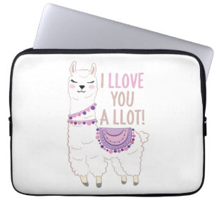I Llove You a Llot - Funny Llama Laptop Sleeve