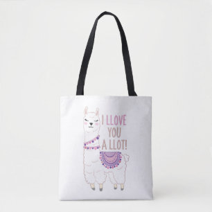 I Llove You a Llot - Funny Llama Tote Bag