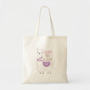 I Llove You a Llot - Funny Llama Tote Bag