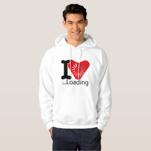 I LOADING HEART BY MASANSER PIXELAT HOODIE