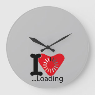 I LOADING HEART BY MASANSER PIXELAT LARGE CLOCK