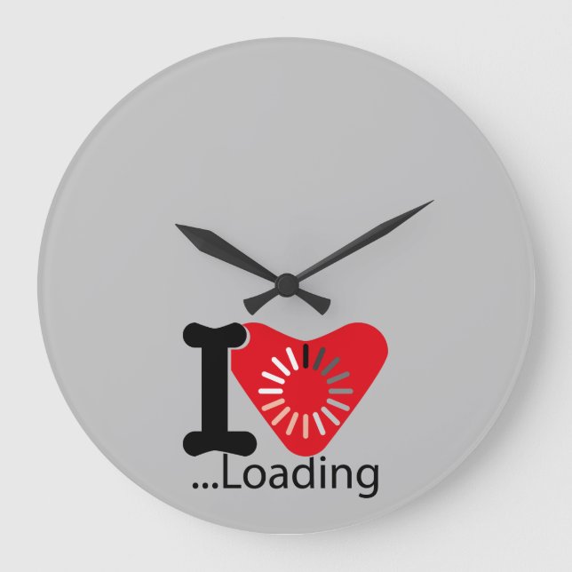 I LOADING HEART BY MASANSER PIXELAT LARGE CLOCK (Front)