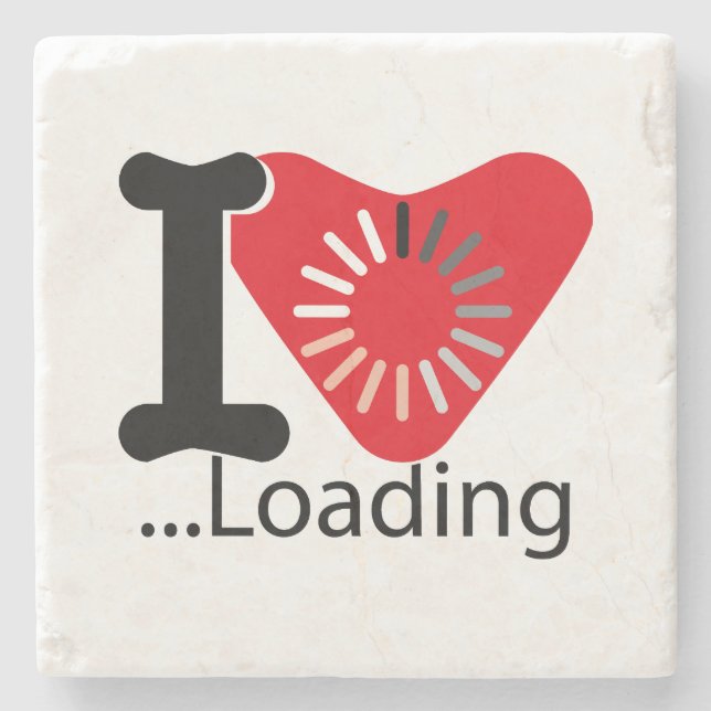 I LOADING HEART BY MASANSER PIXELAT STONE COASTER (Front)