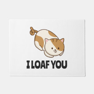 I Loaf You Funny Cat Lover Gift Mum Dad Cute Kitte Doormat
