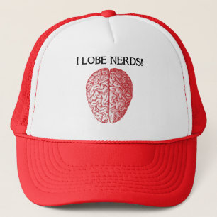 I Lobe Nerds Love Funny Ball Cap Hat