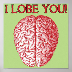 I Lobe You Geek Nerd Love Funny Poster Sign