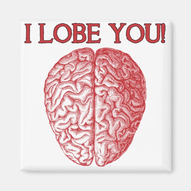 I Lobe You Nerd Geek Love Funny Fridge Magnet (Front)
