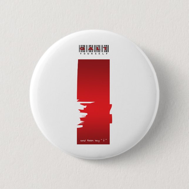 " i " logo 6 cm round badge (Front)