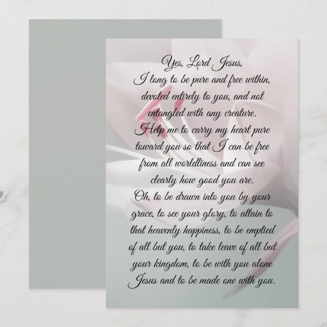 “I Long to be Pure & Free” Religious Card (Front/Back)