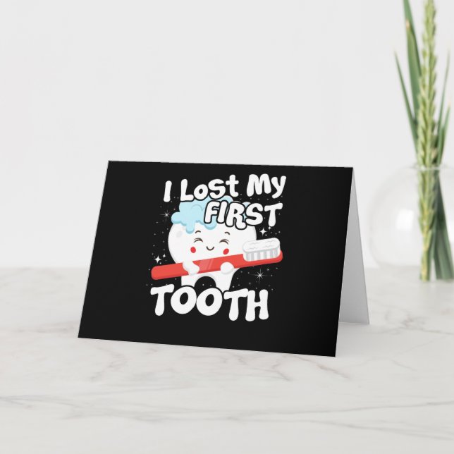 I Lost My First Tooth Cute Baby Tooth Out Gift Card (Front)