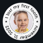 "I lost my first tooth" Kid's Milestone Modern Magnet<br><div class="desc">Congrats on your child's first lost tooth! It's a big milestone in their growth and development. These colourful and durable magnets are easy to apply and feature a classic round design with space to write the date of your child's tooth loss. Order yours today and make this special milestone a...</div>