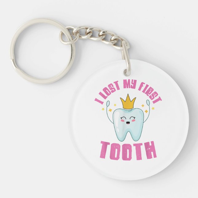 I Lost My First Tooth Teeth Out Kids Gift  Key Ring (Front)