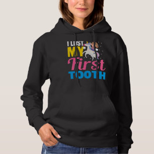 I Lost My First Tooth Unicorn Tooth Fairy  Girls 1 Hoodie