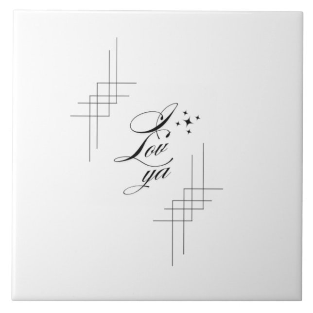 I lov ya ceramic tile (Front)