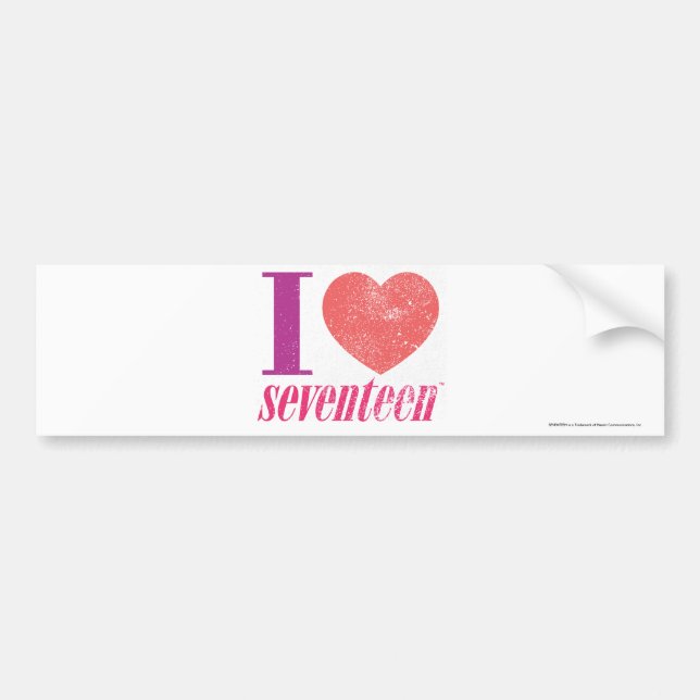 I Love 17 Bumper Sticker (Front)