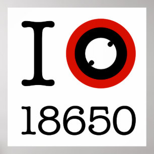 I Love 18650 Li-Ion Batteries Poster