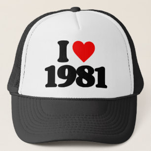 I LOVE 1981 TRUCKER HAT