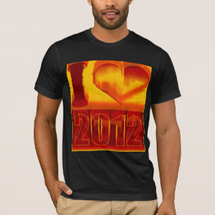 I love 2012 - Fire Pop Art Vintage T-Shirt