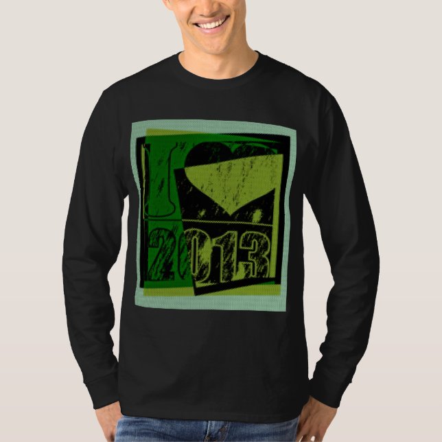 I love 2013 - Hexagonal pixels Pop Art - T-Shirt (Front)