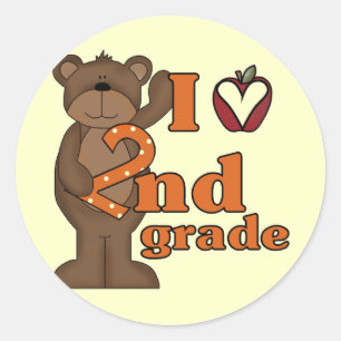 I Love 2nd Grade Tshirts and Gifts Classic Round Sticker