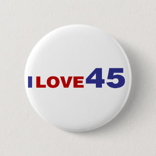 I Love 45 6 Cm Round Badge