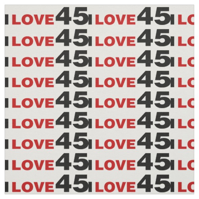 I Love 45 Fabric (Swatch)