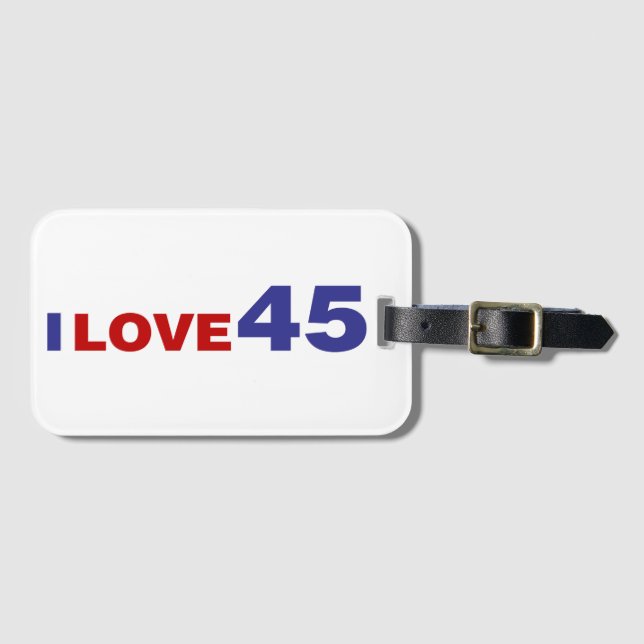 I Love 45 Luggage Tag (Front Horizontal)