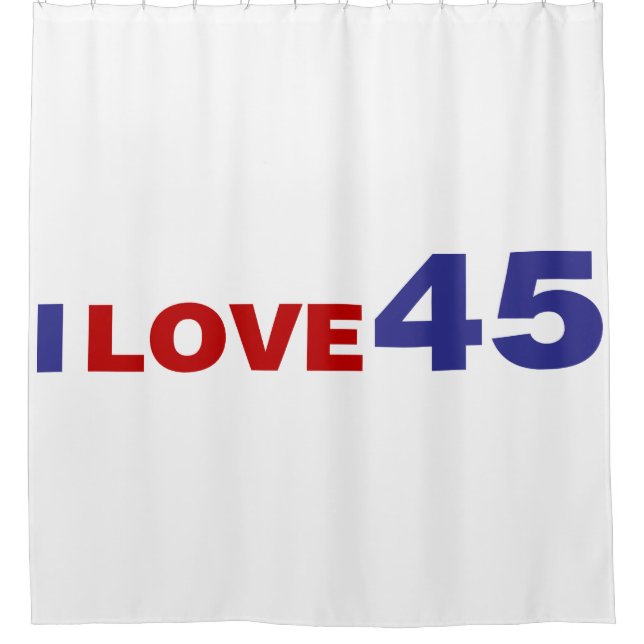 I Love 45 Shower Curtain (Front)