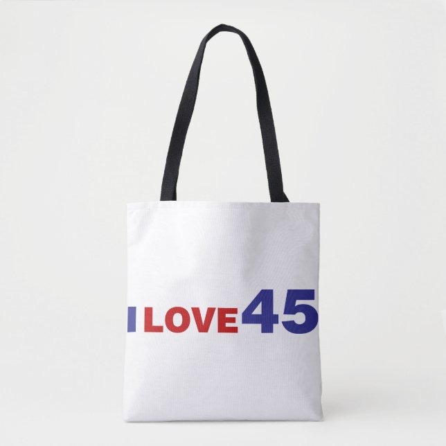 I Love 45 Tote Bag (Front)