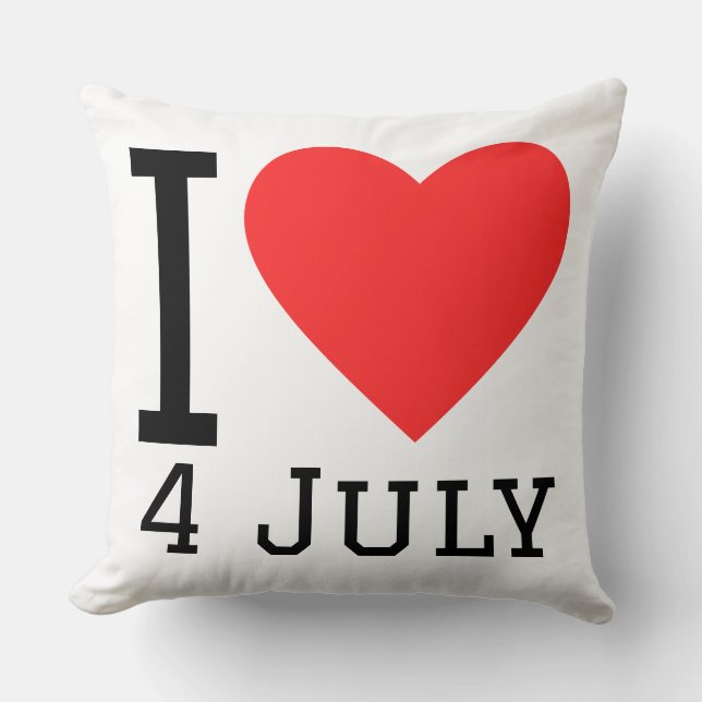 I love 4 July Cushion (Front)