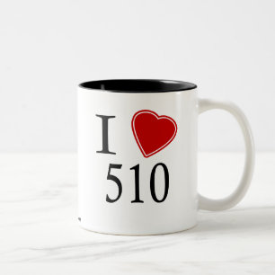 I Love 510 Oakland Two-Tone Coffee Mug
