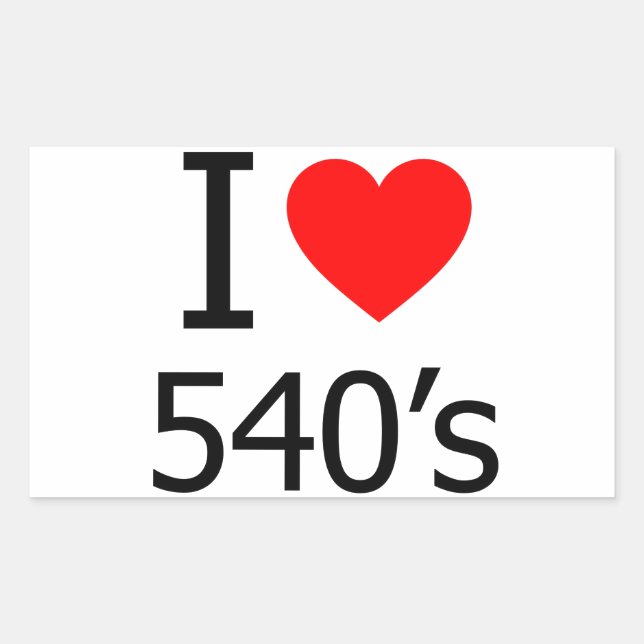 I Love 540's Rectangular Sticker (Front)