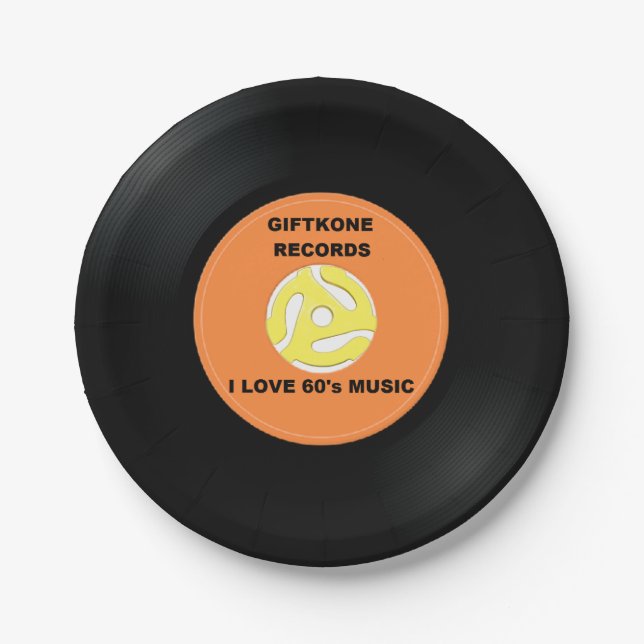 I love 60's Music Paper Plate (Front)