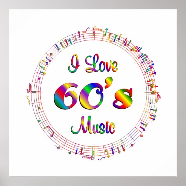 I Love 60's Music Poster (Front)