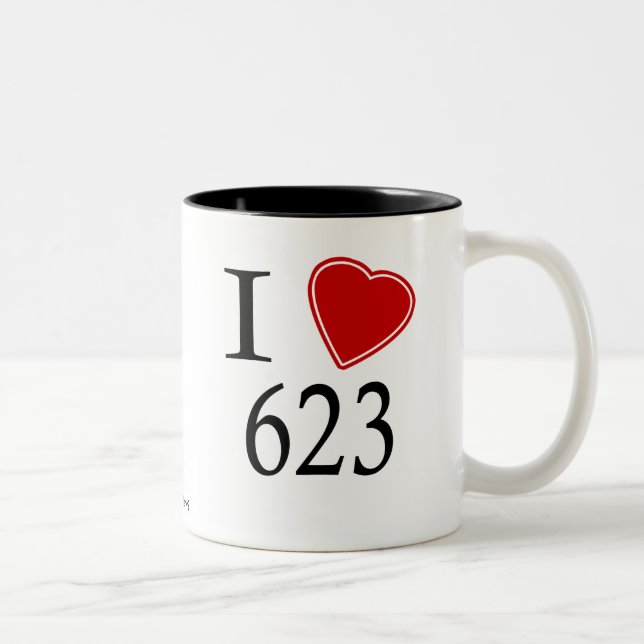 I Love 623 Phoenix Two-Tone Coffee Mug (Right)