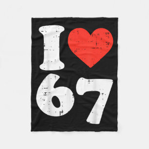 I Love 67 Funny 6 7 Costume Meme Six Seven Kids Yo Fleece Blanket