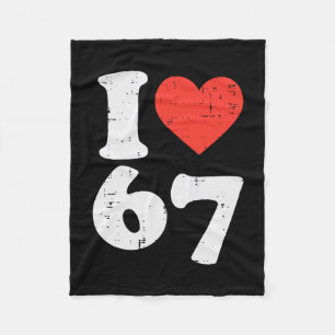 I Love 67 Funny 6 7 Costume Meme Six Seven Kids Yo Fleece Blanket