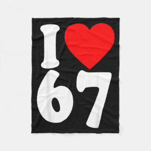 I Love 67 Meme Six Seven Matching Couples Valentin Fleece Blanket