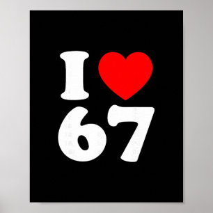 I Love 67 Year Old 67th Birthday Party Anniversary Poster