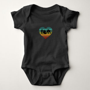 I Love 70s Music Band Vintage Heart Baby Bodysuit