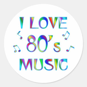 I Love 80s Classic Round Sticker