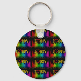 i love 80s key ring