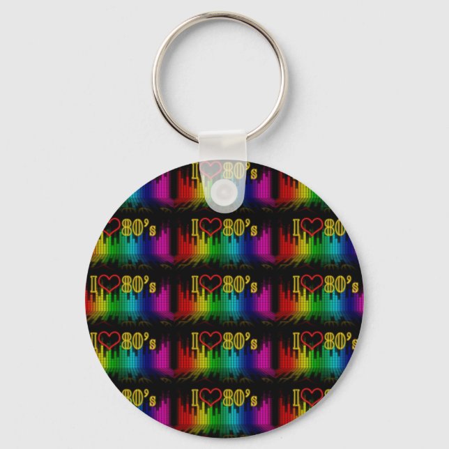 i love 80s key ring (Front)