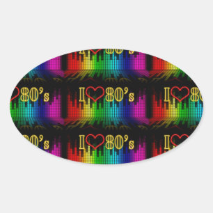 i love 80s oval sticker