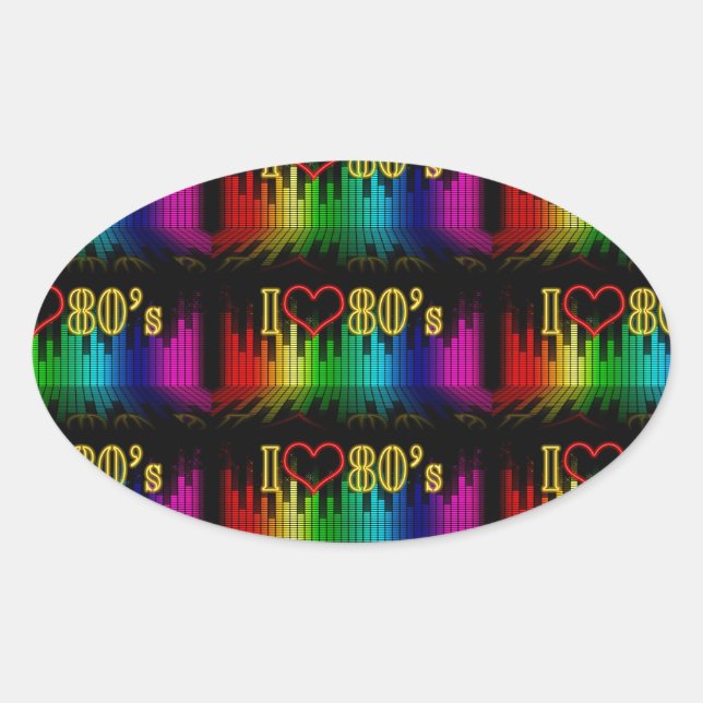 i love 80s oval sticker (Front)